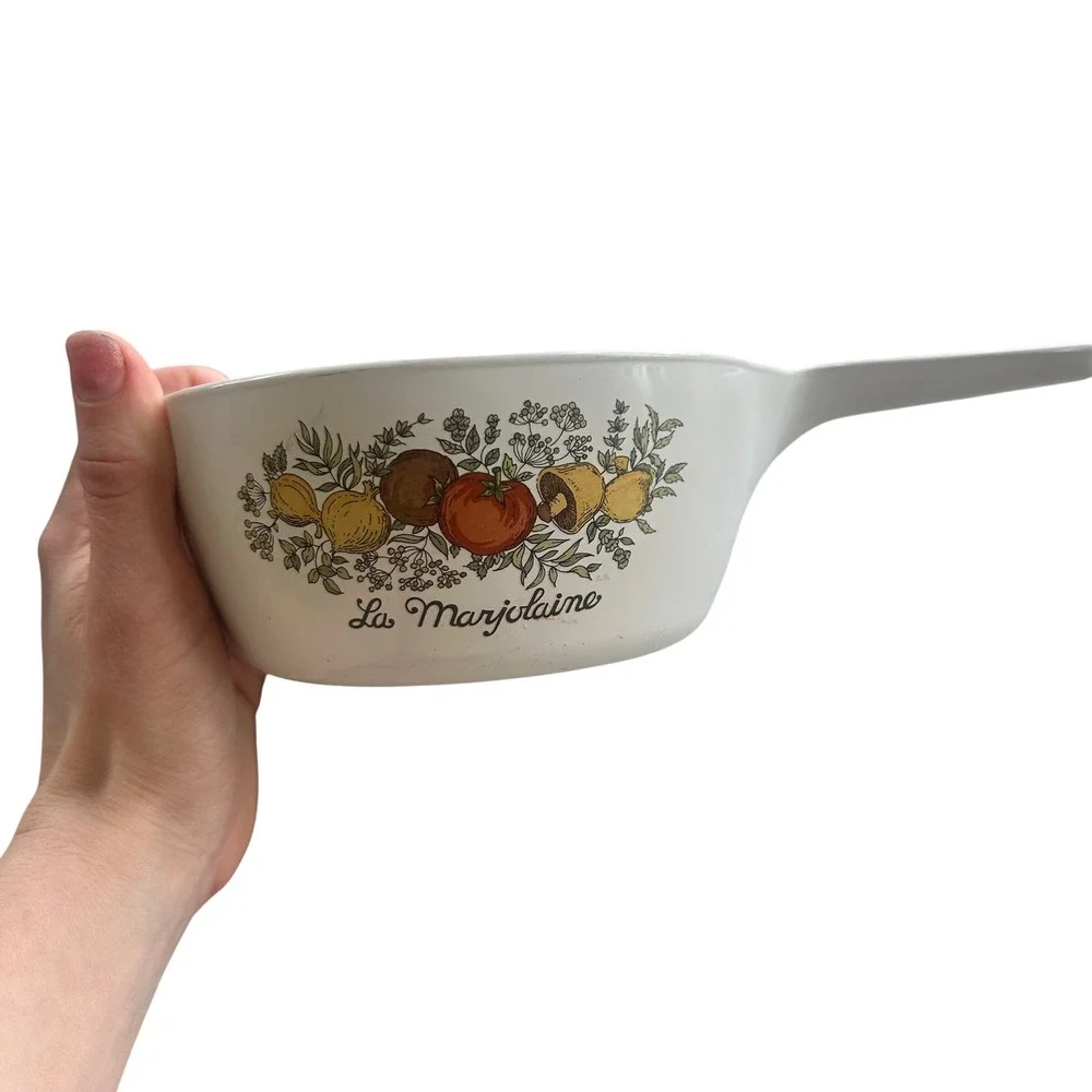Corning Ware La Marjolaine Saucepan 1.5 Pint Vintage P-82-B Vegetable Print